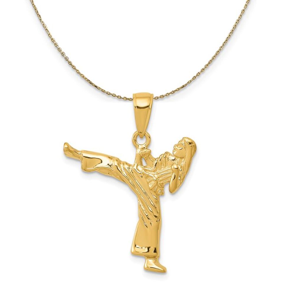 14k Yellow Gold Female Karate Necklace - 24 Inch